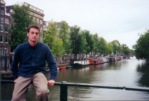 Jon on canal, Amsterdam