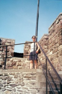 Stone wall inside Ghent Castle